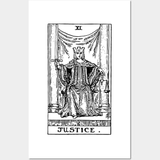 Justice Tarot in black Posters and Art